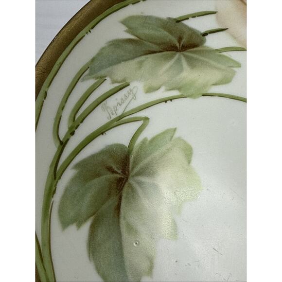 Old RS Prussia Germany Hand Painted Cabinet Plate Gold Floral Signed - Picture 6 of 15